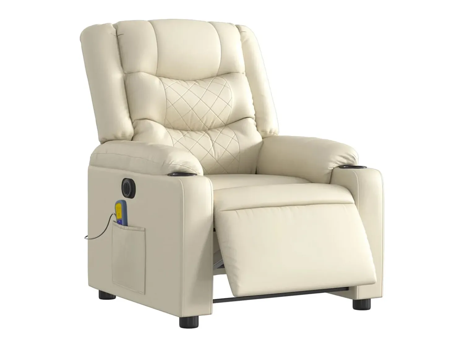 Poltrona* Poltrona massagens reclinável elétrica couro artificial SHL683238 Creme
