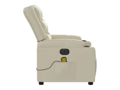 Poltrona* Poltrona massagens reclinável elétrica couro artificial SHL683238 Creme