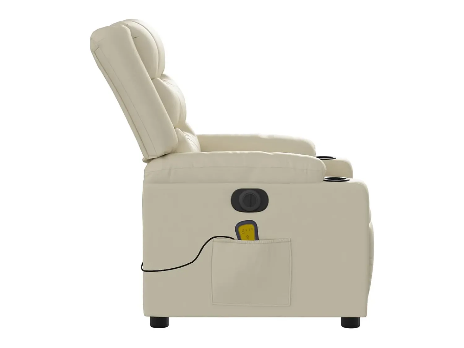 Poltrona* Poltrona massagens reclinável elétrica couro artificial SHL683238 Creme