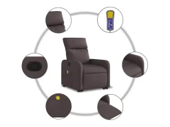 Poltrona massagens reclinável elevatória tecido -escuro SHL459937^ Poltrona
