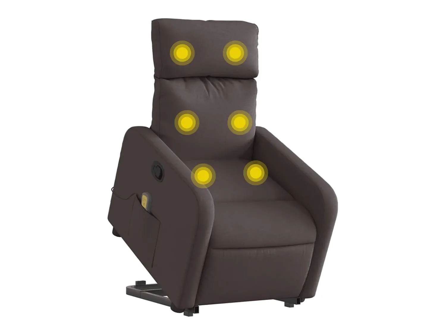Poltrona massagens reclinável elevatória tecido -escuro SHL459937^ Poltrona