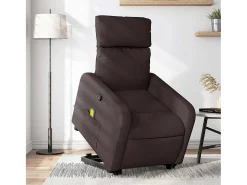 Poltrona massagens reclinável elevatória tecido -escuro SHL459937^ Poltrona
