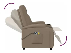 vidaxl Poltrona massagens reclinável elétrica couro artif. cappuccino^ Poltrona