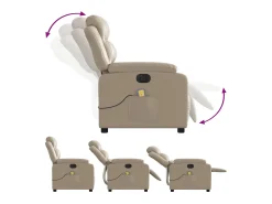 Poltrona| Poltrona massagens reclinável elétrica couro artif. cappuccino SHL673657 Castanho