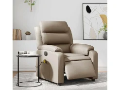 Poltrona| Poltrona massagens reclinável elétrica couro artif. cappuccino SHL673657 Castanho