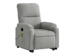 Discount Poltrona massagens reclinável elevatória microfibra cinza-claro SHL690558 Cinzento