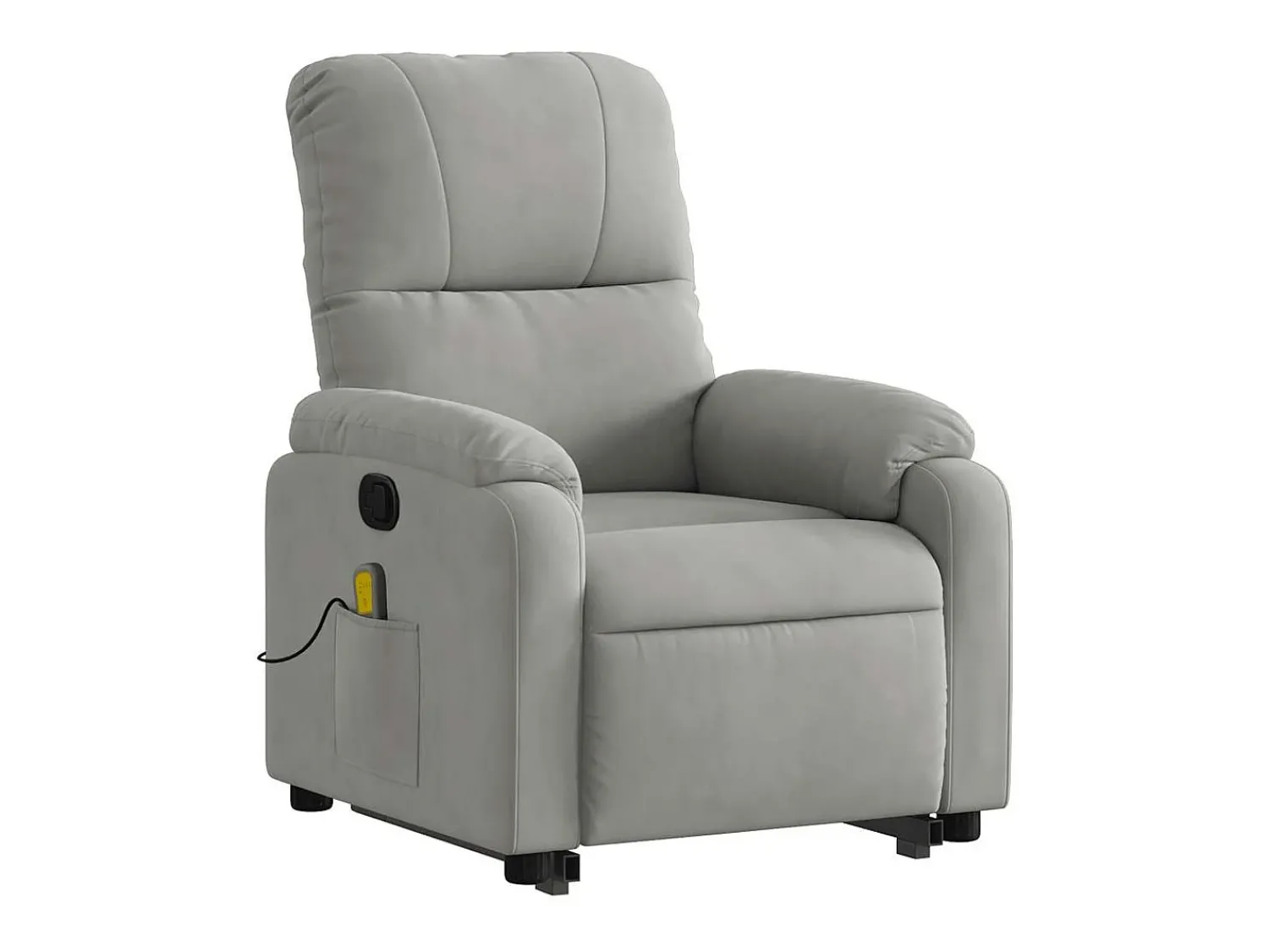 Discount Poltrona massagens reclinável elevatória microfibra cinza-claro SHL690558 Cinzento