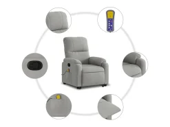 Discount Poltrona massagens reclinável elevatória microfibra cinza-claro SHL690558 Cinzento