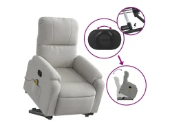Discount Poltrona massagens reclinável elevatória microfibra cinza-claro SHL690558 Cinzento