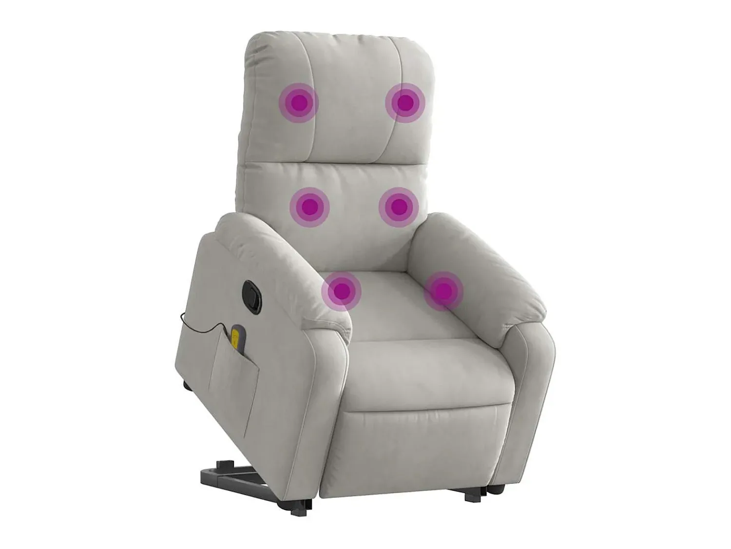 Discount Poltrona massagens reclinável elevatória microfibra cinza-claro SHL690558 Cinzento