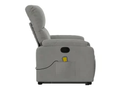 Discount Poltrona massagens reclinável elevatória microfibra cinza-claro SHL690558 Cinzento