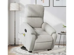 Discount Poltrona massagens reclinável elevatória microfibra cinza-claro SHL690558 Cinzento