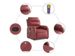 Online vidaxl Poltrona massagens reclinável couro artificial tinto Vermelho