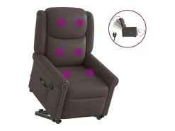 Outlet Poltrona massagens reclinável elevatória couro artificial SHL685299 Castanho