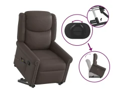Outlet Poltrona massagens reclinável elevatória couro artificial SHL685299 Castanho