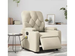Poltrona| Poltrona massagens reclinável elétrica couro artificial SHL4077 Creme
