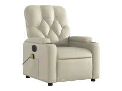 Poltrona| Poltrona massagens reclinável elétrica couro artificial SHL4077 Creme