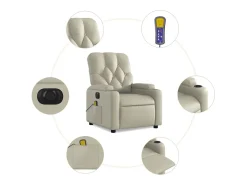 Poltrona| Poltrona massagens reclinável elétrica couro artificial SHL4077 Creme