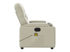 Poltrona| Poltrona massagens reclinável elétrica couro artificial SHL4077 Creme