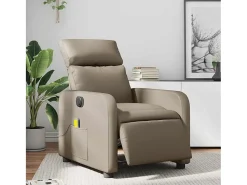 Poltrona* Poltrona massagens reclinável elétrica couro artif. cappuccino SHL666106 Castanho