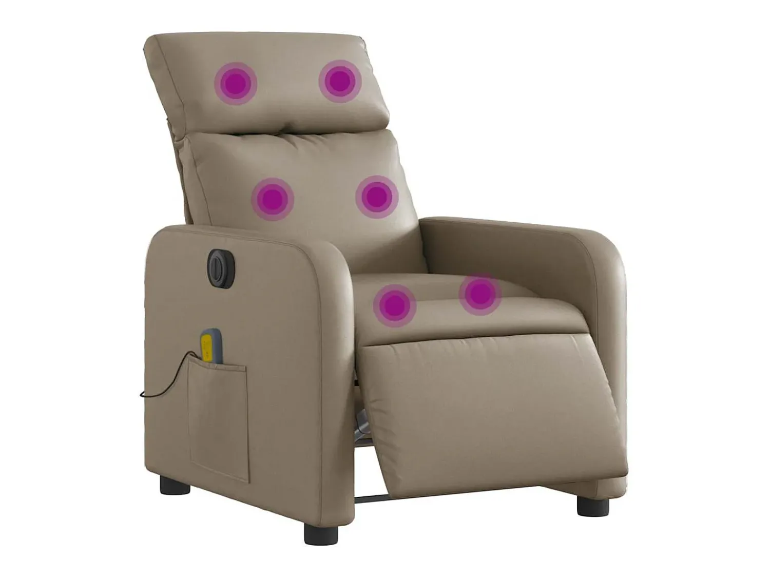 Poltrona* Poltrona massagens reclinável elétrica couro artif. cappuccino SHL666106 Castanho