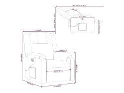 Outlet vidaxl Poltrona massagens reclinável elétrica couro artif. Cinzento