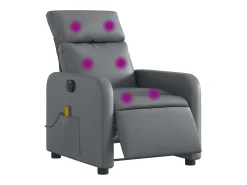 Poltrona| Poltrona massagens reclinável elétrica couro artif. SHL240728 Cinzento