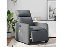 Poltrona| Poltrona massagens reclinável elétrica couro artif. SHL240728 Cinzento