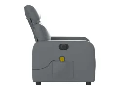Poltrona| Poltrona massagens reclinável elétrica couro artif. SHL240728 Cinzento