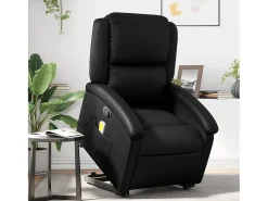 Poltrona massagens reclinável elevatória couro artificial SHL520400^ Poltrona