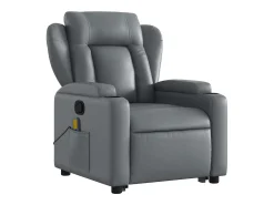 Clearance Poltrona massagens reclinável elevatória couro artif. SHL475955 Cinzento