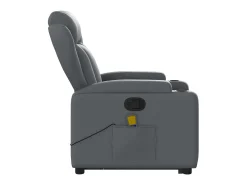 Clearance Poltrona massagens reclinável elevatória couro artif. SHL475955 Cinzento