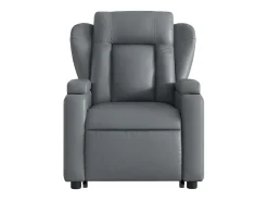 Clearance Poltrona massagens reclinável elevatória couro artif. SHL475955 Cinzento