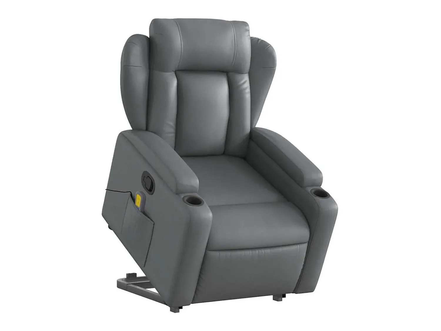 Clearance Poltrona massagens reclinável elevatória couro artif. SHL475955 Cinzento
