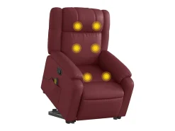 Poltrona| Poltrona massagens reclinável couro artificial tinto SHL667008 Vermelho