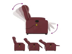 Poltrona| Poltrona massagens reclinável couro artificial tinto SHL667008 Vermelho