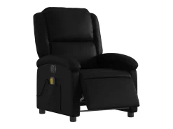 Poltrona massagens reclinável elétrica couro artificial SHL370116 Preto