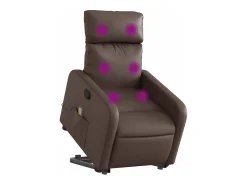 Poltrona* Poltrona massagens reclinável elevatória couro artif. SHL279173 Castanho