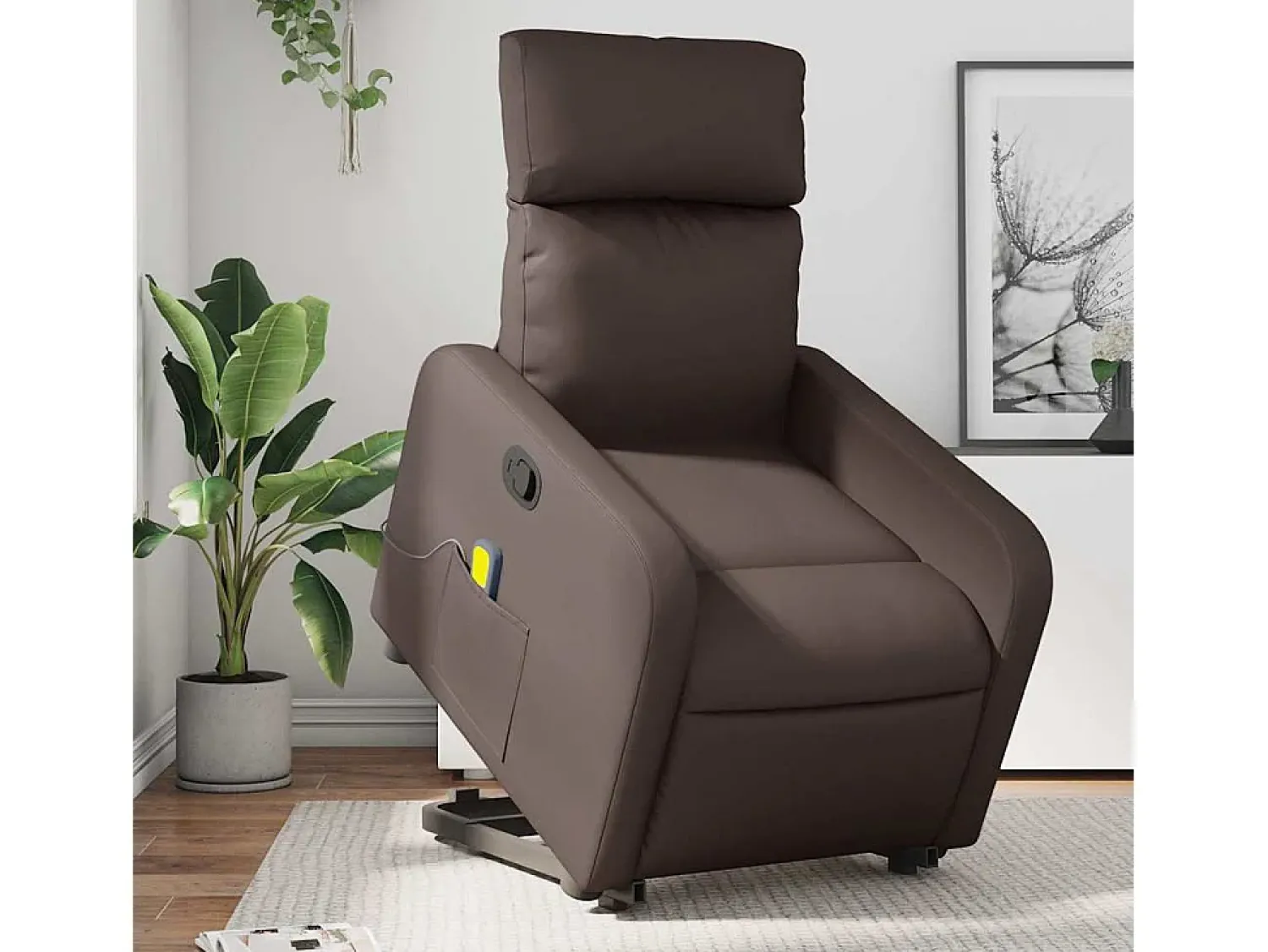 Poltrona* Poltrona massagens reclinável elevatória couro artif. SHL279173 Castanho
