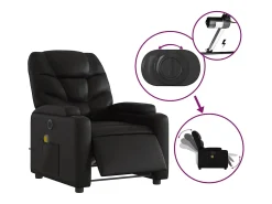 Poltrona| Poltrona massagens reclinável elétrica couro artificial SHL601200 Preto