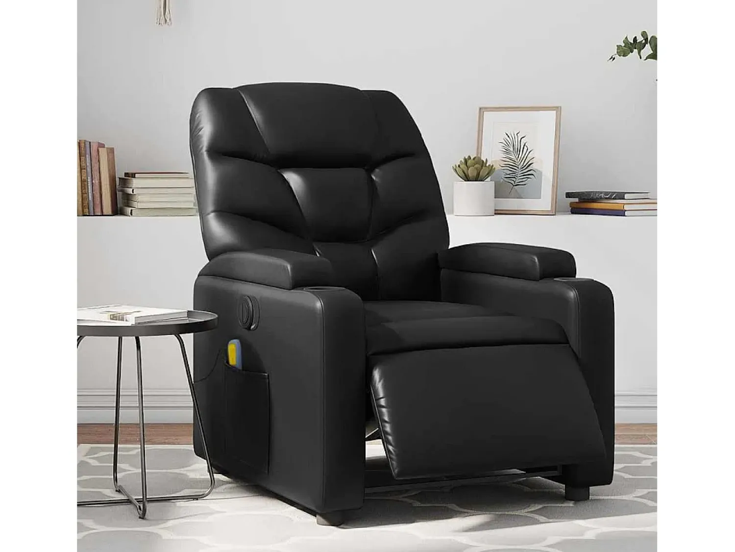 Poltrona| Poltrona massagens reclinável elétrica couro artificial SHL601200 Preto