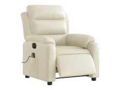 Poltrona* Poltrona massagens reclinável elétrica couro artificial SHL155945 Creme
