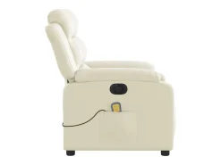 Poltrona* Poltrona massagens reclinável elétrica couro artificial SHL155945 Creme