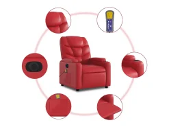 Online Poltrona massagens reclinável elétrica couro artif. SHL23234 Vermelho
