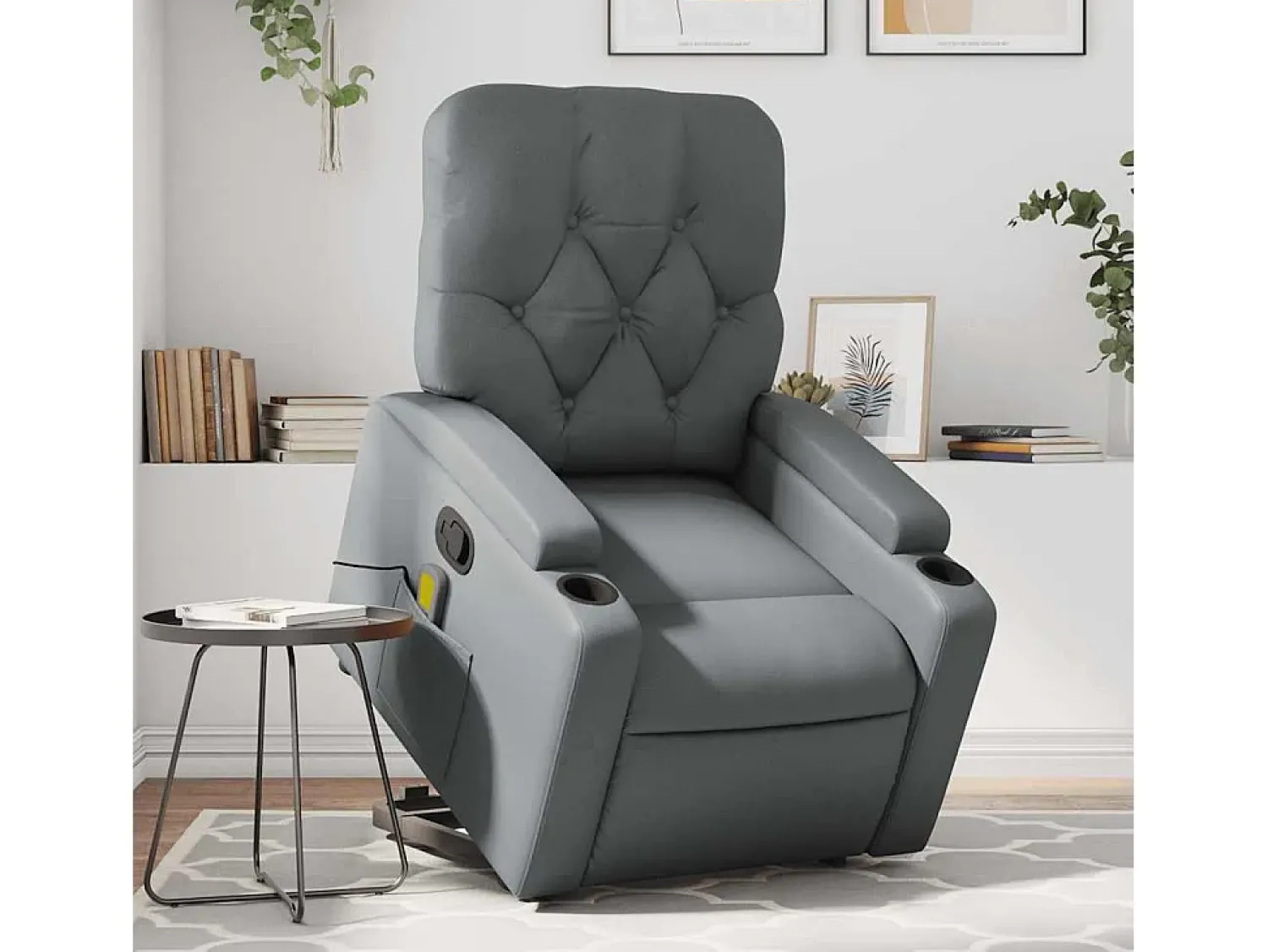 Discount Poltrona massagens reclinável elevatória couro artif. SHL828695 Cinzento
