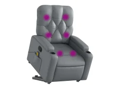 Discount Poltrona massagens reclinável elevatória couro artif. SHL828695 Cinzento
