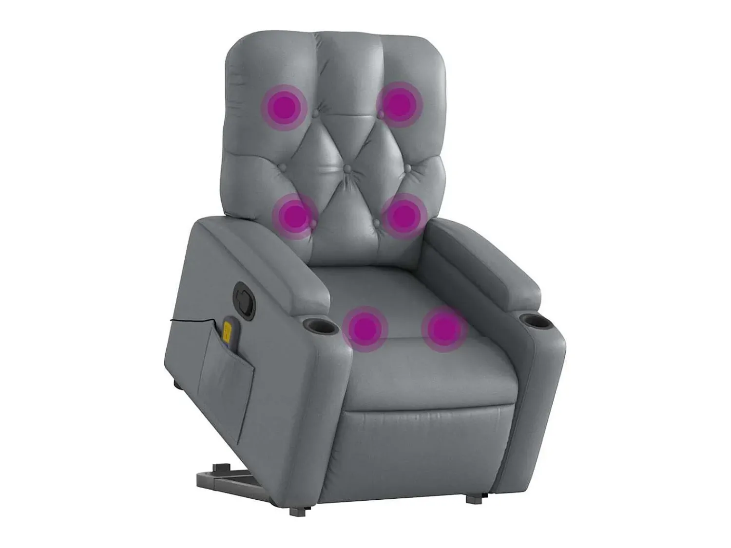 Discount Poltrona massagens reclinável elevatória couro artif. SHL828695 Cinzento