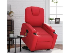 Poltrona* Poltrona massagens reclinável elevatória couro artif. SHL910593 Vermelho