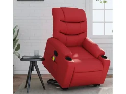 Poltrona| Poltrona massagens reclinável elevatória couro artif. SHL308568 Vermelho