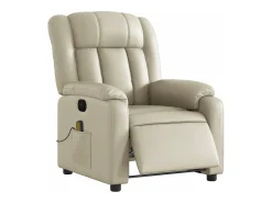 Poltrona massagens reclinável elétrica couro artificial SHL315029^ Poltrona